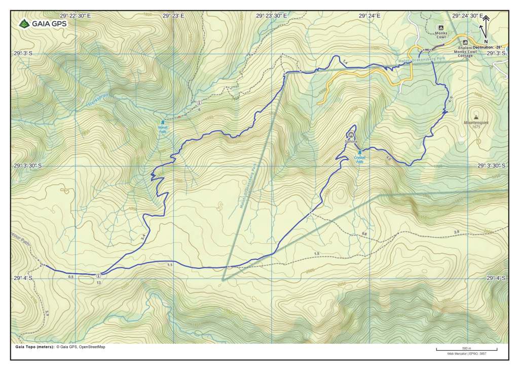 Keartlands Pass and Sphinx Loop Hike Route Map