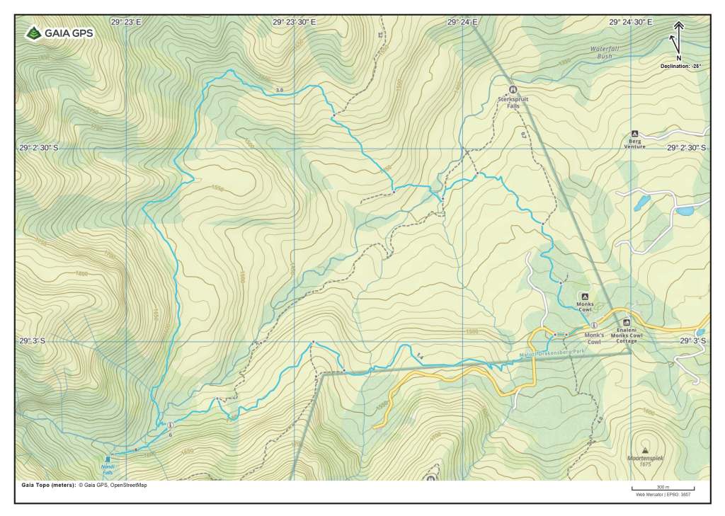 Hlathikulu Forest Hike Route Map