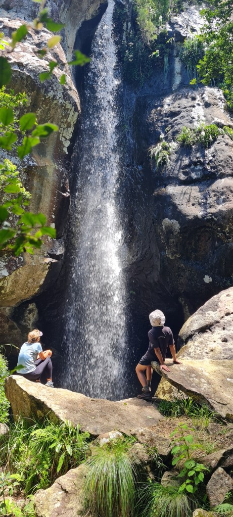 The first of the significant waterfalls on the Makulumani, Hlathikhulu Nek and Sphinx Loop Hike. James Seymour