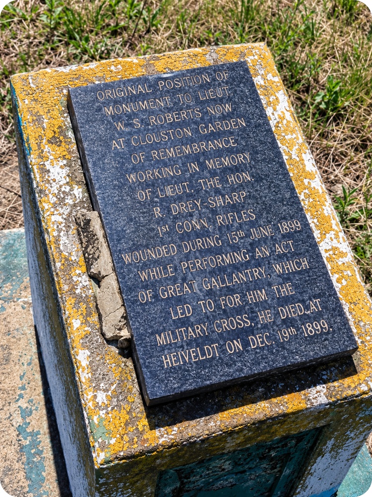 Plaque to Lt F. Roberts, Site of the Guns, Colenso (James Seymour)